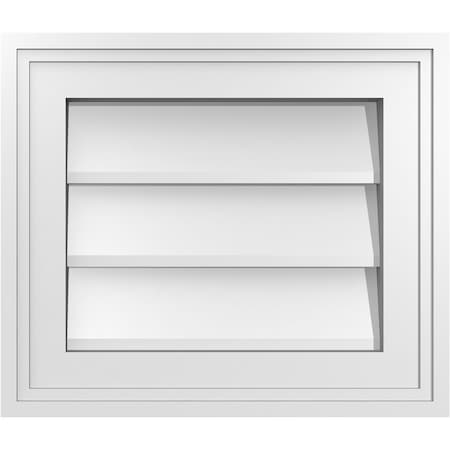 Ekena Millwork Vertical Surface Mount PVC Gable Vnt: Non-Functional, w/2"W x 1-1/2"H, Brickmould Frame, 14"W x 12"H GVPVE14X1202SN